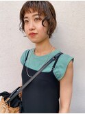パーマ　編みおろしアレンジ　前髪パーマ　顔まわりレイヤー