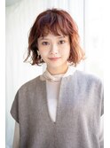 くしゃっと短めバングがかわいい外ハネボブパーマ・・・HINATA