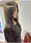 くびれヘアグレージュオルチャン小顔前髪2wayバングワンホン韓国