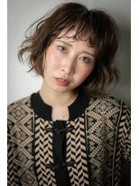 カバーヘア ブリス 上尾西口店(COVER HAIR bliss) 黒髪グレーベージュニュアンスパーマこなれボブv上尾30代40代