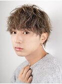 スパイラルシャドウパーマラウンドマッシュシースルー