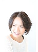『透け感カラー×大人ナチュラルショート』