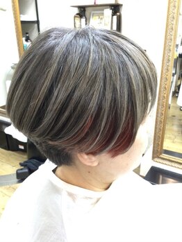 カット イン ヌーボ(cut in NOUVEAU)の写真/≪自然になじむ白髪ぼかし≫年齢と共に気になる白髪を味方に！独自の技法で上品×おしゃれな髪色を実現＊