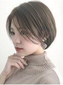 ◎前下がりショートボブハンサムショートカットカラーパーマケア