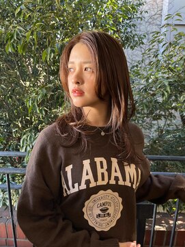 ミディアムレイヤーカット/髪質改善カラー【表参道原宿美容室】