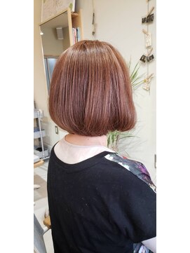 リト(Lit) 【大人可愛い】オレンジヘア小顔前下がりボブナチュラルボブ