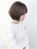 大人かわいい丸みショートボブナチュラル前髪あり20代30代40代