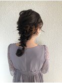 サイド 編み込み ゆるふわ 編み下ろし ヘアアレンジ