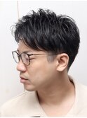 メンズ/ツーブロック/ナチュラル/理容室/シェービング/黒髪