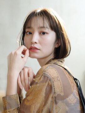 アルバム 池袋(ALBUM) ナチュラルストレートボブ_グレージュカラーボブウルフ_59091