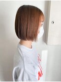 ぷつっとボブ　切りっぱなしボブ　ぱつっとボブ