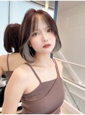 女性らしい切りっぱなしの垢抜けボブ