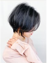 レポヘアー(Repos hair) インナーカラー艶髪ネイビーグレーアッシュブラック大人美人