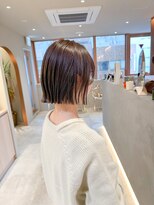 サンド 名古屋(sand)&nbsp;ホワイトグレージュミニウルフデジタルパーマチェリーブラウン