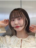 フェイスフレーミング/インナーカラー/くびれボブ