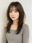 大人上品ロングレイヤー×透け感シースルーバング