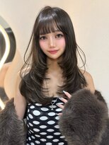 サイン 渋谷(SIGN)&nbsp;韓国ヘアーハッシュカットレイヤーカットグレージュブリーチ無し