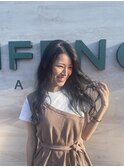 ブルーブラックロング 黒髪 韓国ヘアー20代30代40代 髪質改善