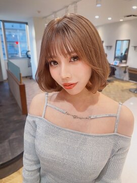 ロンドブルーム 天神大名店(Lond Bloom) ダブルカラーショートボブインナーカラーハイライトケアブリーチ