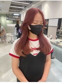 (lilley内堀)韓国ヘア×ピンクカラー×ブリーチ