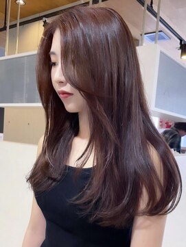 ライリー(riley) レッドブラウン×レイヤーカット