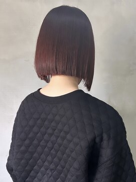 オリ('Oli) 切りっぱなしbob×ピンクブラウン