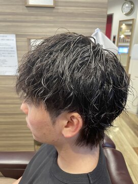 銀座マツナガ 神田店 マッシュウルフ緩め波巻きツイスパビジネス