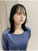 【YOKE】ブルーブラック/顔まわりレイヤー/艶髪/グレーアッシュ