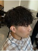 波巻きパーマメンズパーマメンズヘアツーブロックツイストパーマ