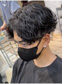 波巻きスパイラルパーマメンズマッシュパーマツイストパーマ
