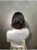 黒髪ボブルフネビージュ小顔ワンレンスペインカール