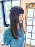 ぱっつんインナーカラー