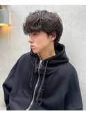 毛流れパーマとアッシュブラウン