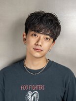 メンズカットマッシュ緩めシャドウパーマ韓国フェザーパーマ原宿