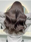 ココアブラウン/グレージュ/ブリーチなしダブルカラー/髪質改善