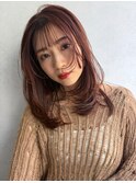ボルドーカラー11/28ハッシュカットココアベージュ