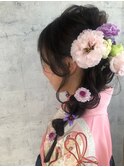 卒業式★サイド編みおろし★袴着付け