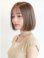 カバーヘア ブリス 志木南口駅前店(COVER HAIR bliss)&nbsp;丸みショートボブ/ミルクティーベージュハイトーンカラーp志木