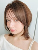 バイオレットジェム(Violet`jem)&nbsp;ミルクブラウン×ミディアムくびれ顔まわりレイヤー  AS-10