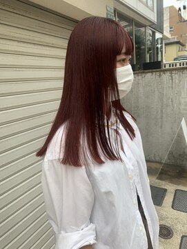 ラボ(Ravo) 秋冬おすすめ1ブリーチのボルドーカラー