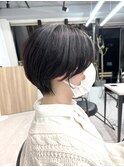アッシュブラウン_マニッシュショート_ダークブラウン