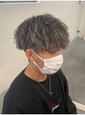 men's ホワイトハイライト ツイストスパイラルパーマ ツイスパ