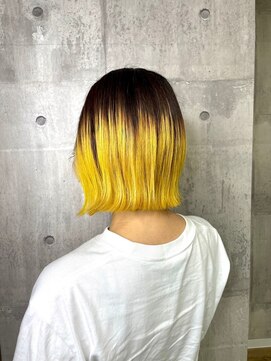 アラレ(ARARE) ハイトーンボブ イエローグラデーション