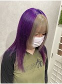 フェイスフレーミングツートンカラーパープル紫髪～糸ito～HIRO