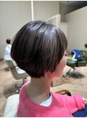 白髪ぼかし×ショート×ベージュブラウン×すっきり×似合わせ