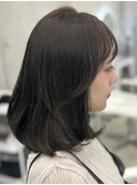 【透明感カラー】ミディアムレイヤー/ヘーゼルグレージュ