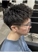 メンズカットショートスタイルジェットモヒカン直毛刈り上げ