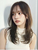 アジールヘア 池袋東口店(agir hair)&nbsp;ブリーチなしダブルカラーオリーブグレージュハッシュレイヤー