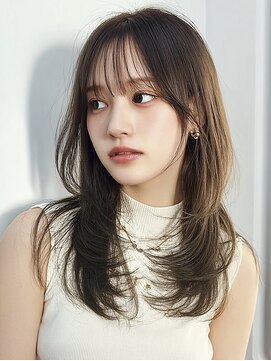 アジールヘア 池袋東口店(agir hair) ブリーチなしダブルカラーオリーブグレージュハッシュレイヤー