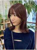 顔周りカット/オレンジブラウン